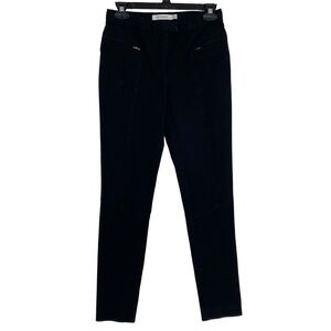 Pedro Del Hierro Black Pants Womens Size Small Skinny Moto Riding Stretch Jeans